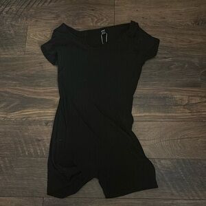 shein body suit black ribbed